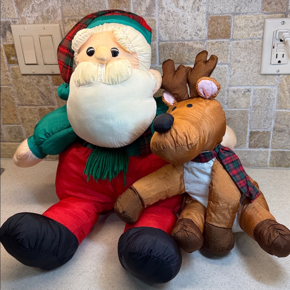 Plush Nylon Santa Large Rare VHTF